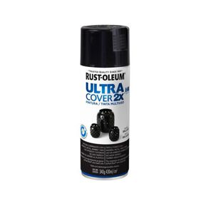 Spray Aerosol Ultra Cover 2x Negro Brillante Rust Oleum